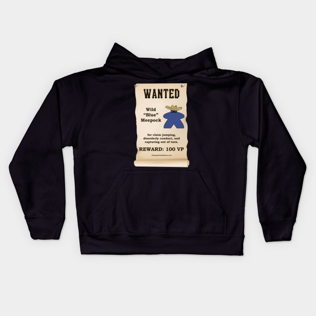 Wanted Blue Kids Hoodie by MeeplesGottaMeep